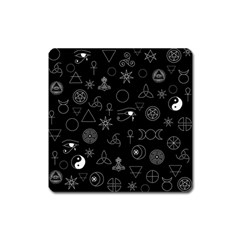 Witchcraft Symbols  Square Magnet by Valentinaart