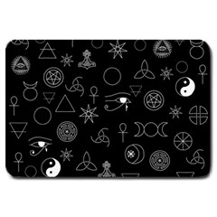 Witchcraft Symbols  Large Doormat  by Valentinaart