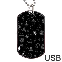 Witchcraft Symbols  Dog Tag Usb Flash (two Sides) by Valentinaart