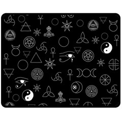 Witchcraft Symbols  Double Sided Fleece Blanket (medium)  by Valentinaart