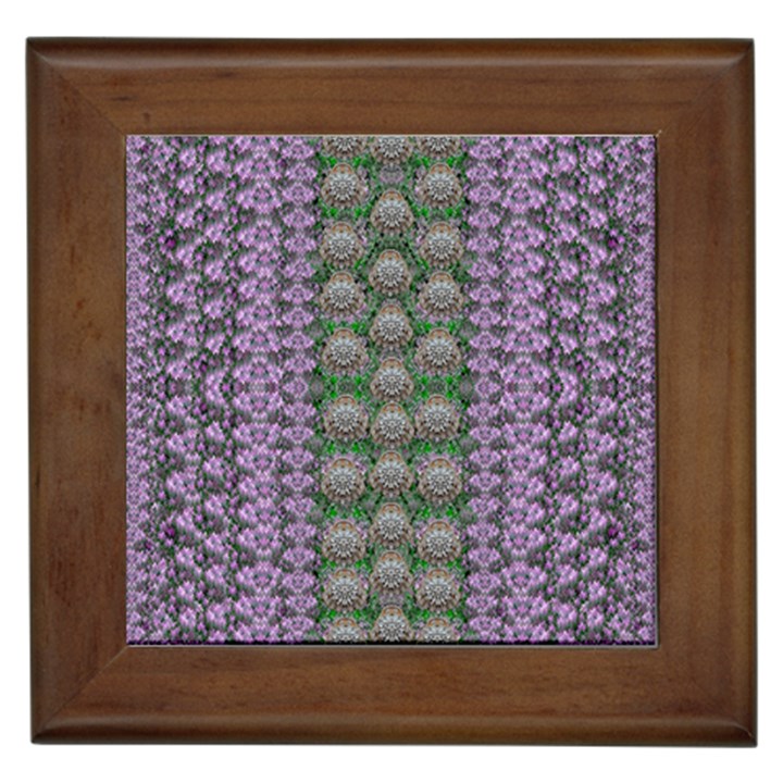 Decorative Juwel And Pearls Ornate Framed Tiles