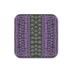 Decorative Juwel And Pearls Ornate Rubber Coaster (square)  by pepitasart