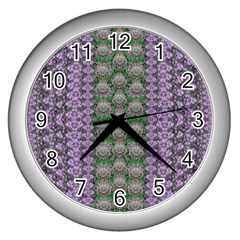 Decorative Juwel And Pearls Ornate Wall Clock (silver) by pepitasart