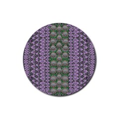 Decorative Juwel And Pearls Ornate Rubber Coaster (round)  by pepitasart