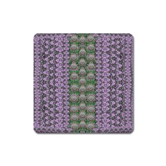 Decorative Juwel And Pearls Ornate Square Magnet by pepitasart