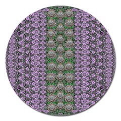 Decorative Juwel And Pearls Ornate Magnet 5  (round) by pepitasart