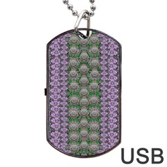 Decorative Juwel And Pearls Ornate Dog Tag Usb Flash (two Sides)