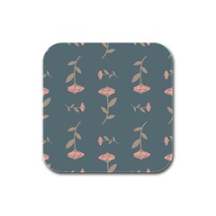 Florets Rose Flower Rubber Square Coaster (4 Pack)  by HermanTelo