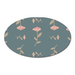 Florets Rose Flower Oval Magnet by HermanTelo