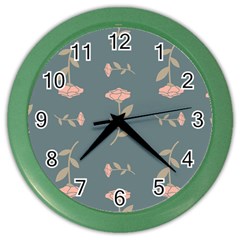 Florets Rose Flower Color Wall Clock