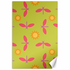 Dragonfly Sun Flower Seamlessly Canvas 24  X 36 