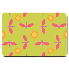 Dragonfly Sun Flower Seamlessly Large Doormat 