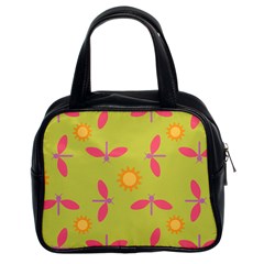 Dragonfly Sun Flower Seamlessly Classic Handbag (two Sides) by HermanTelo