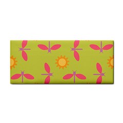 Dragonfly Sun Flower Seamlessly Hand Towel by HermanTelo