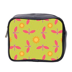 Dragonfly Sun Flower Seamlessly Mini Toiletries Bag (two Sides)