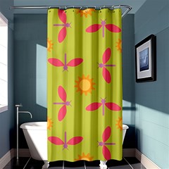 Dragonfly Sun Flower Seamlessly Shower Curtain 36  X 72  (stall) 