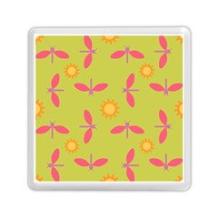 Dragonfly Sun Flower Seamlessly Memory Card Reader (square)