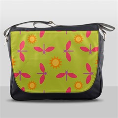 Dragonfly Sun Flower Seamlessly Messenger Bag