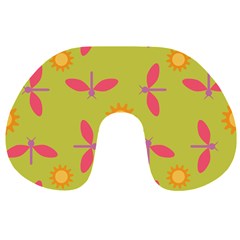 Dragonfly Sun Flower Seamlessly Travel Neck Pillows