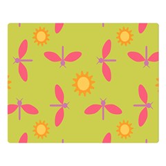 Dragonfly Sun Flower Seamlessly Double Sided Flano Blanket (large)  by HermanTelo