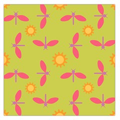 Dragonfly Sun Flower Seamlessly Large Satin Scarf (square)