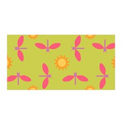 Dragonfly Sun Flower Seamlessly Satin Wrap