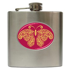 Butterfly Insect Bug Decoration Hip Flask (6 Oz) by HermanTelo