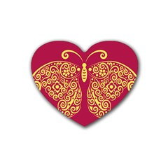 Butterfly Insect Bug Decoration Heart Coaster (4 Pack) 