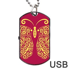 Butterfly Insect Bug Decoration Dog Tag Usb Flash (two Sides)