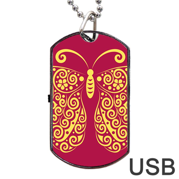 Butterfly Insect Bug Decoration Dog Tag USB Flash (Two Sides)