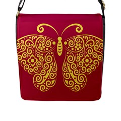 Butterfly Insect Bug Decoration Flap Closure Messenger Bag (l) by HermanTelo