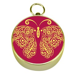 Butterfly Insect Bug Decoration Gold Compasses by HermanTelo