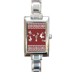 Heart Love Butterflies Animal Rectangle Italian Charm Watch by HermanTelo