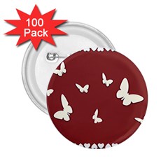 Heart Love Butterflies Animal 2 25  Buttons (100 Pack)  by HermanTelo