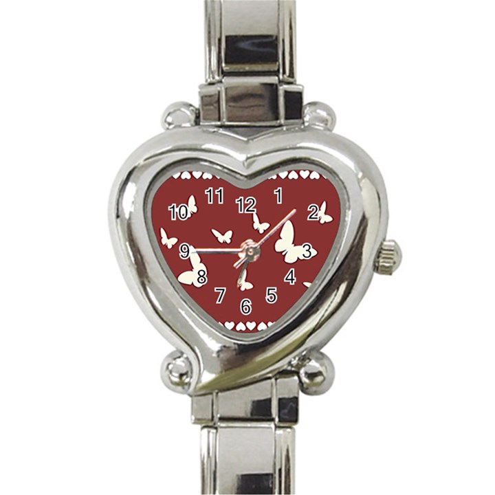 Heart Love Butterflies Animal Heart Italian Charm Watch