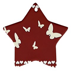 Heart Love Butterflies Animal Star Ornament (two Sides) by HermanTelo