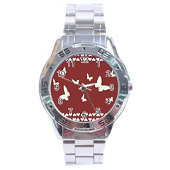 Heart Love Butterflies Animal Stainless Steel Analogue Watch