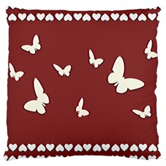 Heart Love Butterflies Animal Large Cushion Case (one Side)