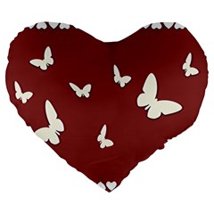 Heart Love Butterflies Animal Large 19  Premium Heart Shape Cushions