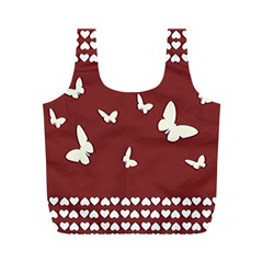 Heart Love Butterflies Animal Full Print Recycle Bag (m) by HermanTelo