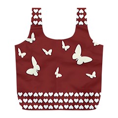 Heart Love Butterflies Animal Full Print Recycle Bag (l) by HermanTelo