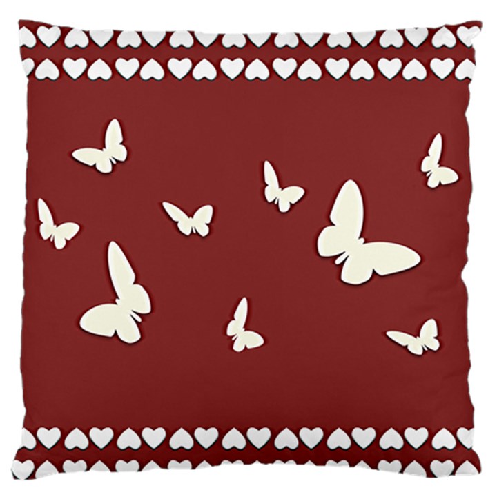 Heart Love Butterflies Animal Standard Flano Cushion Case (One Side)