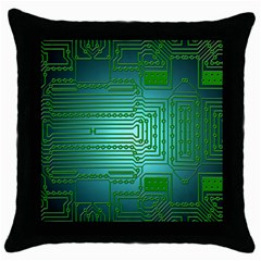 Board Conductors Circuits Throw Pillow Case (black) by HermanTelo