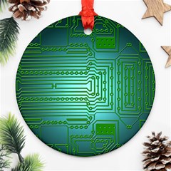 Board Conductors Circuits Round Ornament (two Sides)