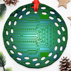 Board Conductors Circuits Round Filigree Ornament (two Sides)