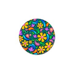 Floral Paisley Background Flower Green Golf Ball Marker by HermanTelo