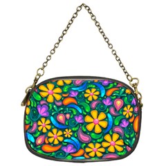 Floral Paisley Background Flower Green Chain Purse (one Side) by HermanTelo