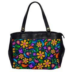 Floral Paisley Background Flower Green Oversize Office Handbag by HermanTelo