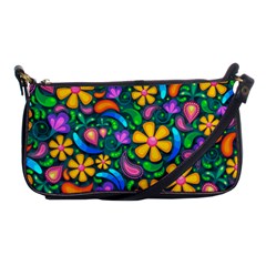 Floral Paisley Background Flower Green Shoulder Clutch Bag