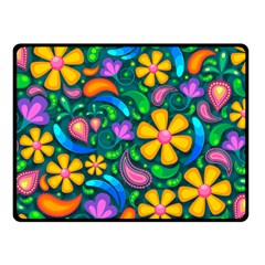 Floral Paisley Background Flower Green Fleece Blanket (small)